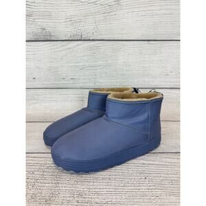 Roxy Women's Blue Faux Fur Lined Pull On Booties Size 10
